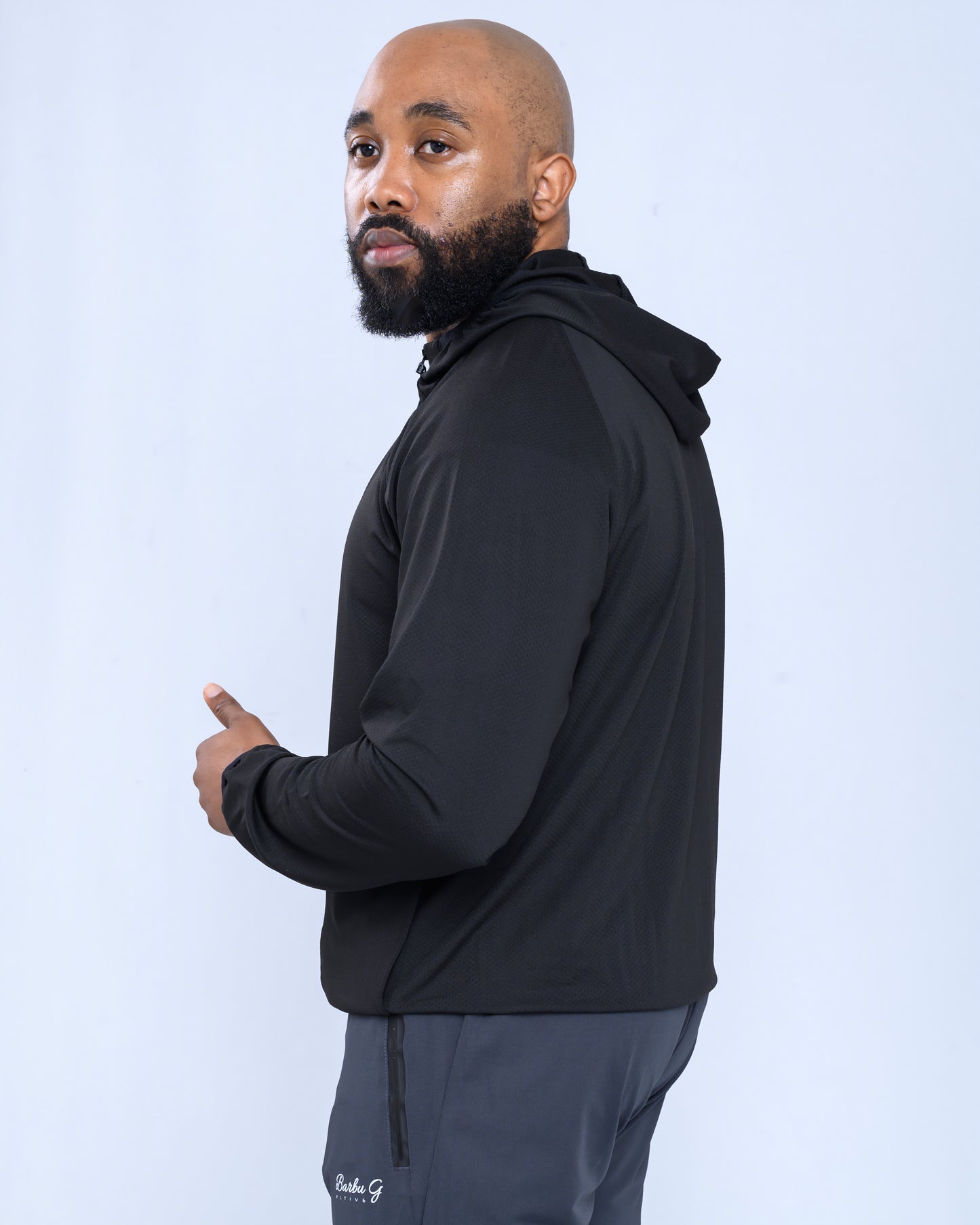 Men's Black Active Jacket - Performance Gym Jacket | BARBU G