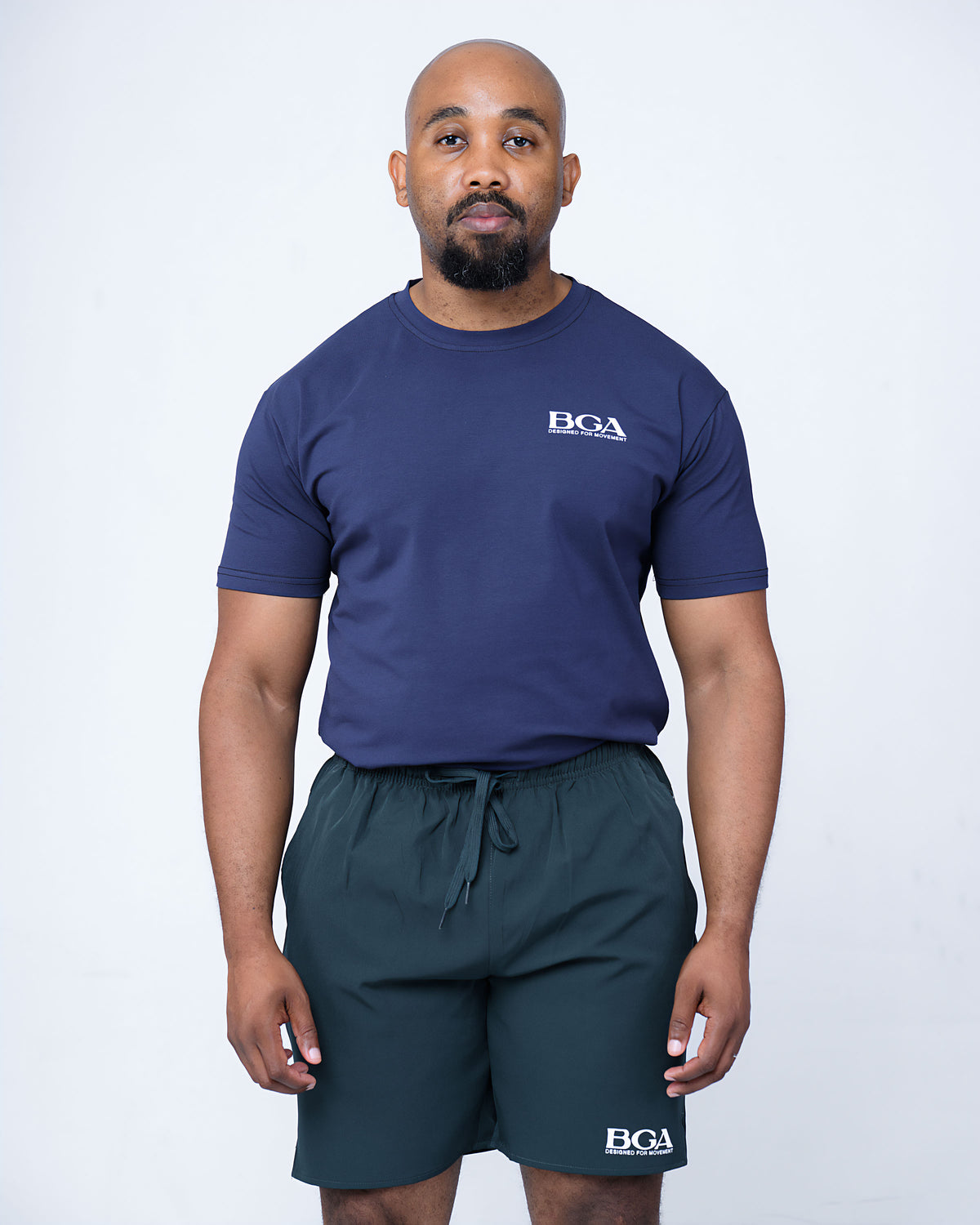 Men's Navy Blue Active Tee - 100% Cotton Slim Fit T-Shirt | BARBU G