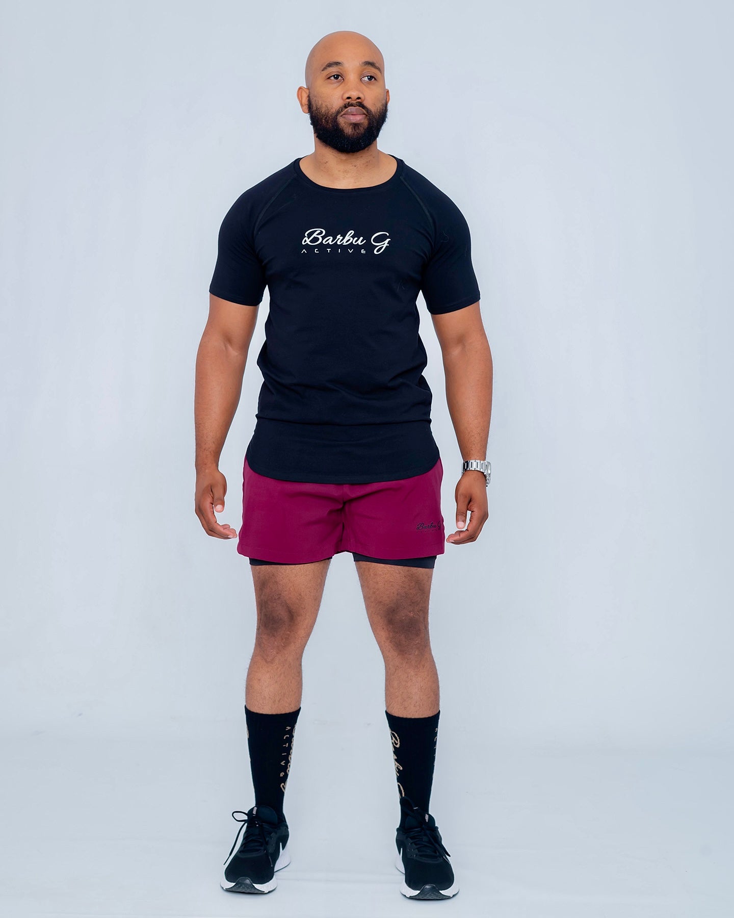 Men's Maroon 2-in-1 Active Shorts - Premium Gym Shorts | BARBU G