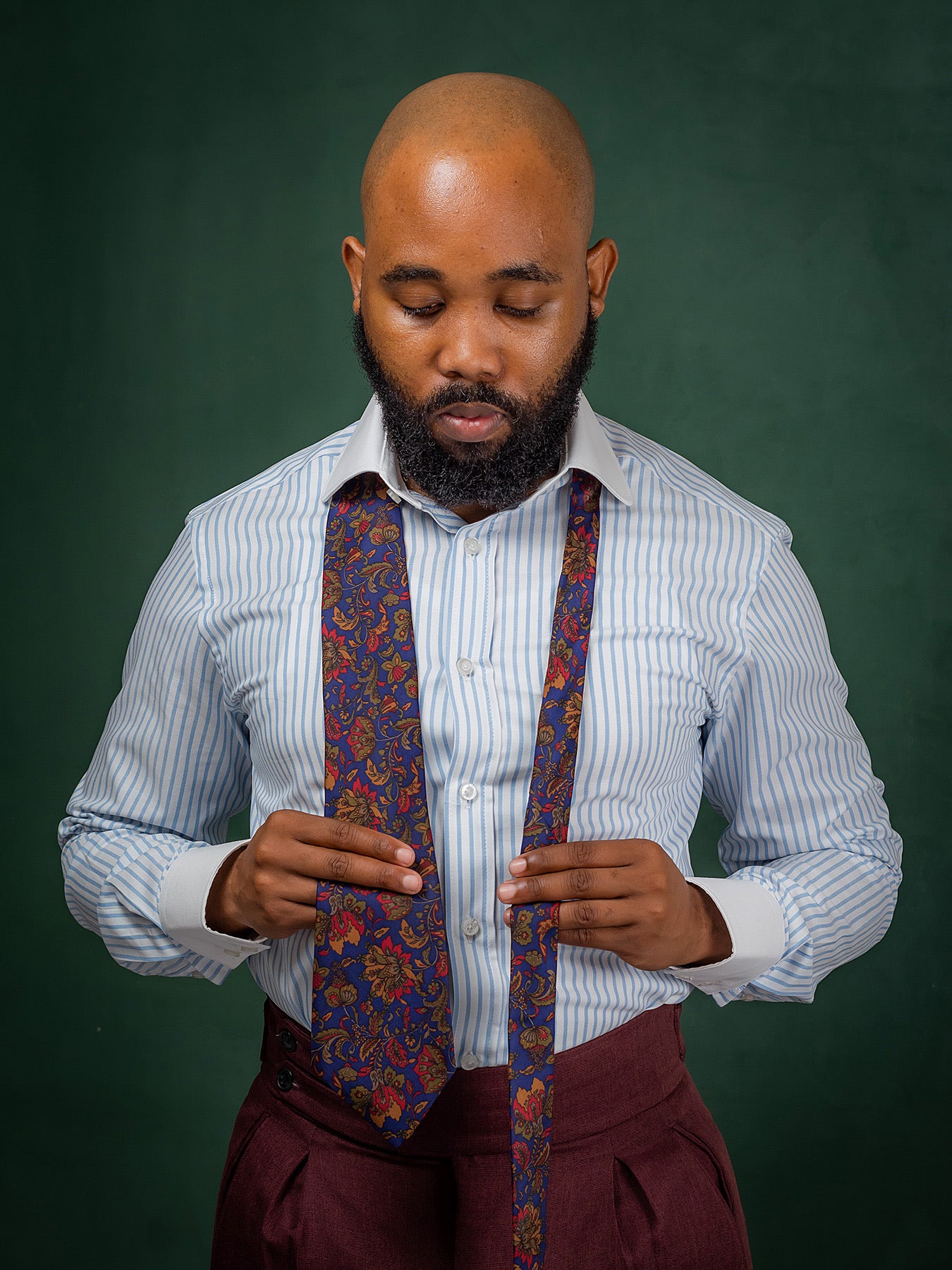 Men's Floral Silk Tie - Tussar Silk Neckwear