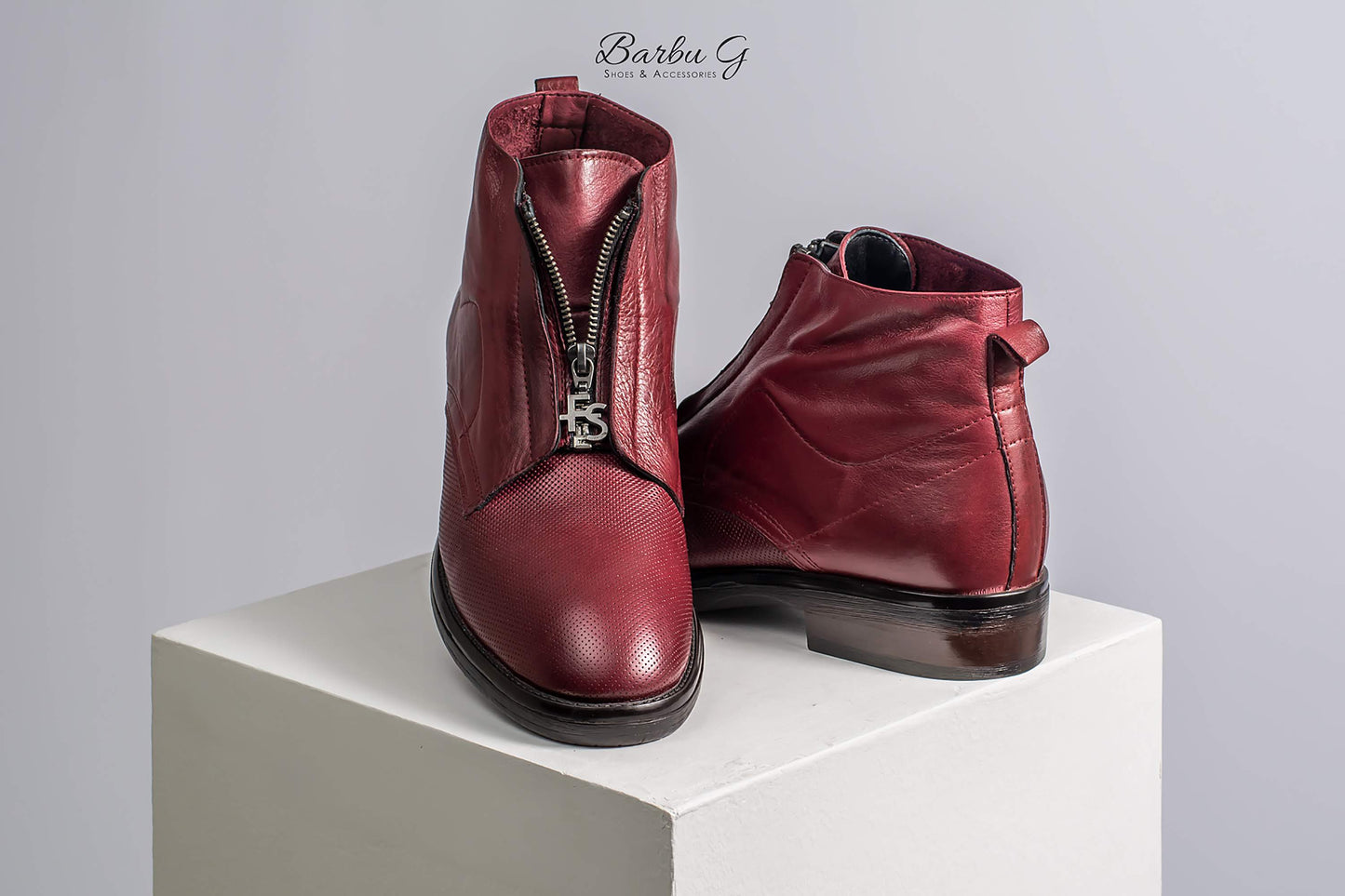 Men's Red Leather Ankle Boots - Premium 100% Leather Casual Boots