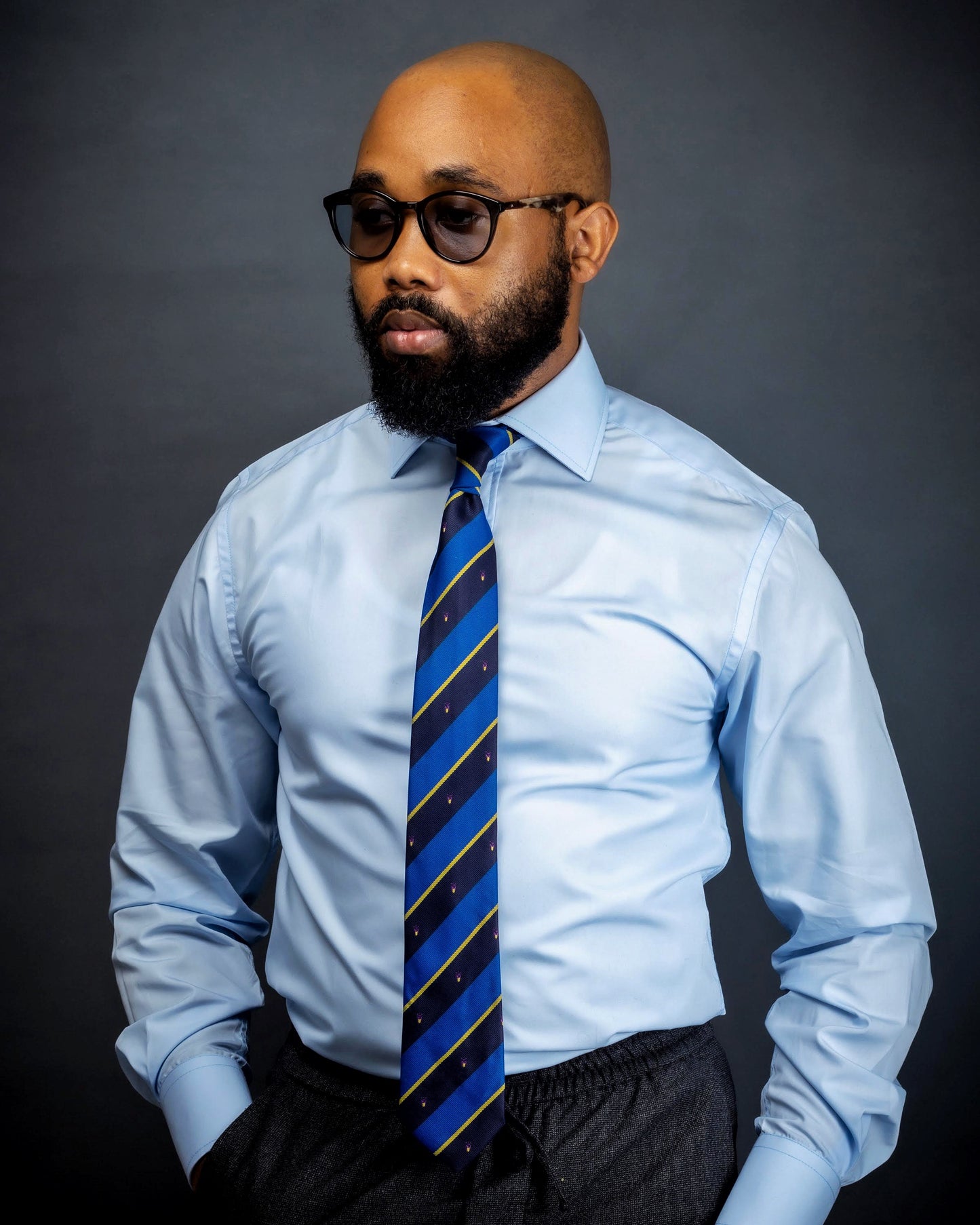 Men's Blue Navy Striped Tie - Classic Formal Neckwear