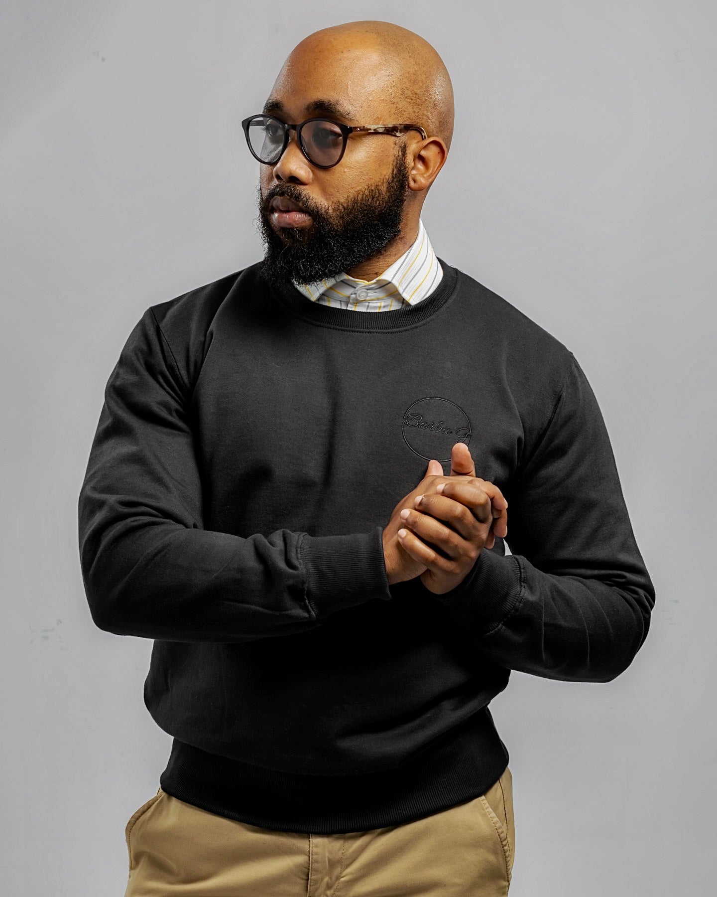 Men's Black Sweater - Premium Quality Knit Pullover | BARBU G