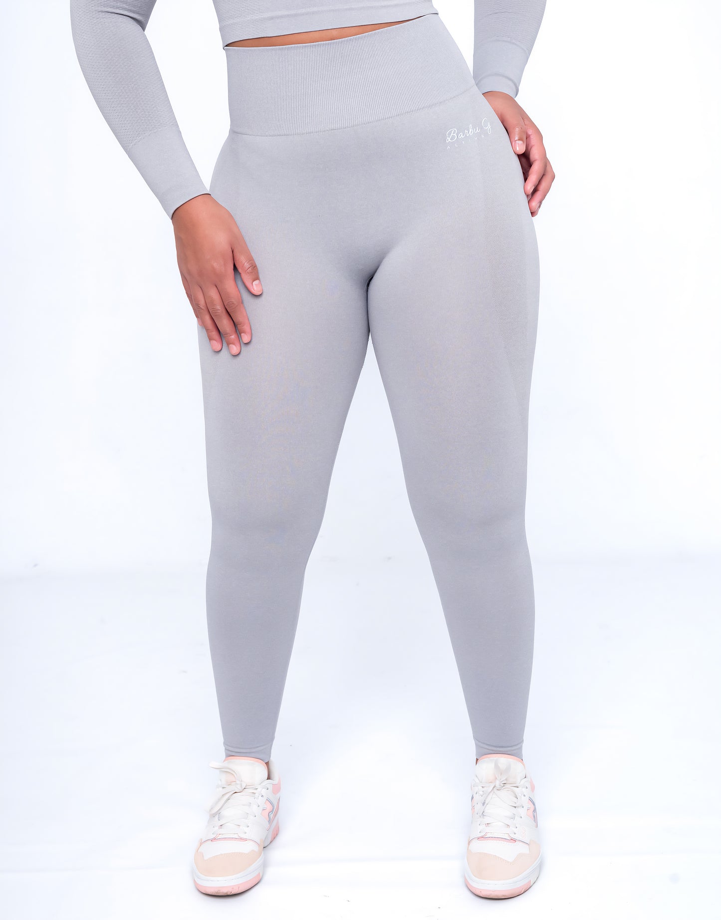 Women's Grey Active Leggings - Seamless High Waisted Gym Leggings | BARBU G