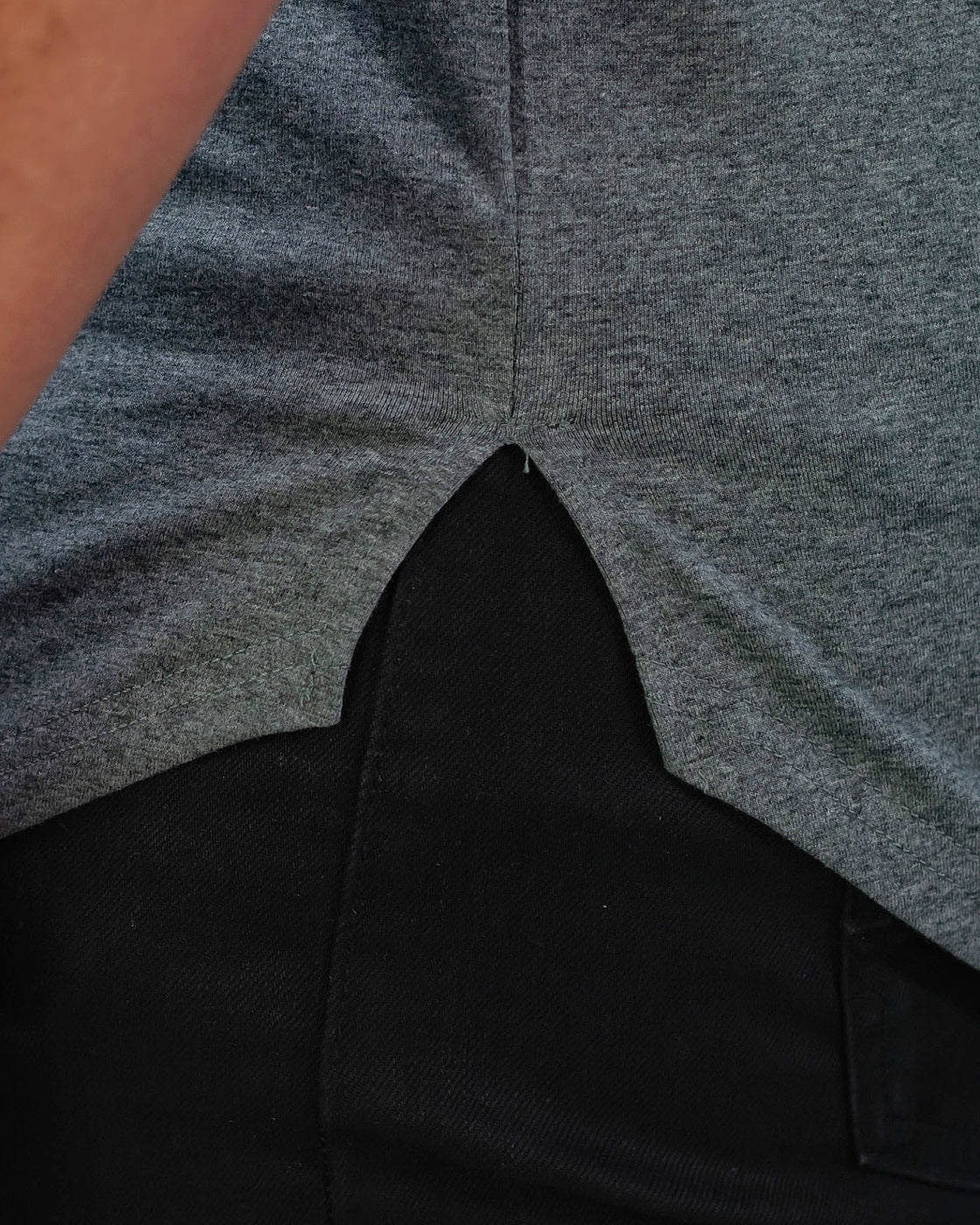 Men's Grey Active Tee - Cotton Blend Slim Fit Gym T-Shirt | BARBU G