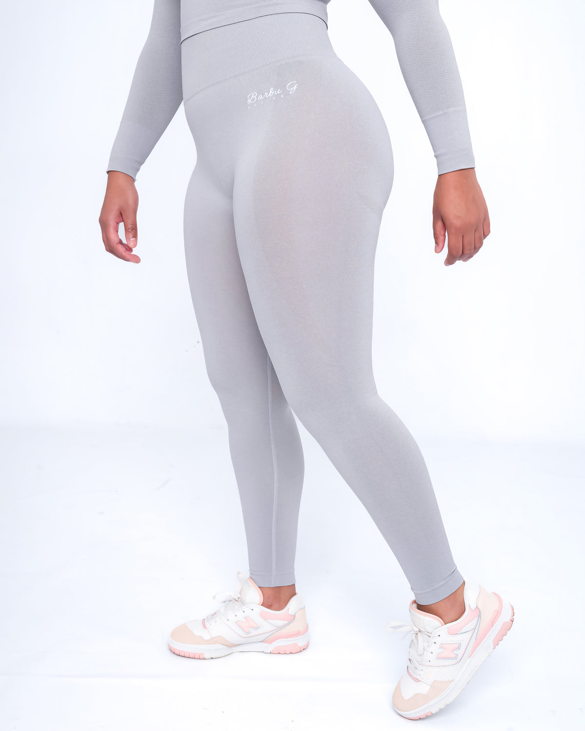 Women's Grey Active Leggings - Seamless High Waisted Gym Leggings | BARBU G