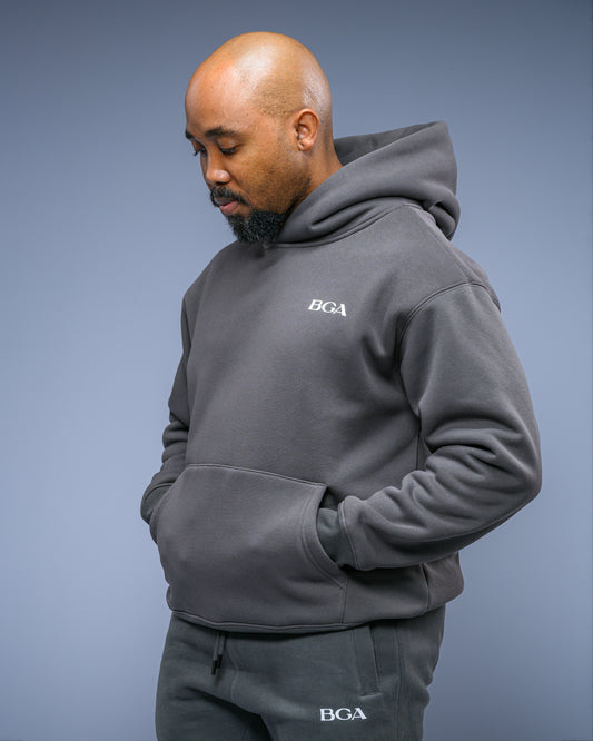 Men’s Heavy Cotton Charcoal Active Long Sleeve Top - Heavyweight Hoodie