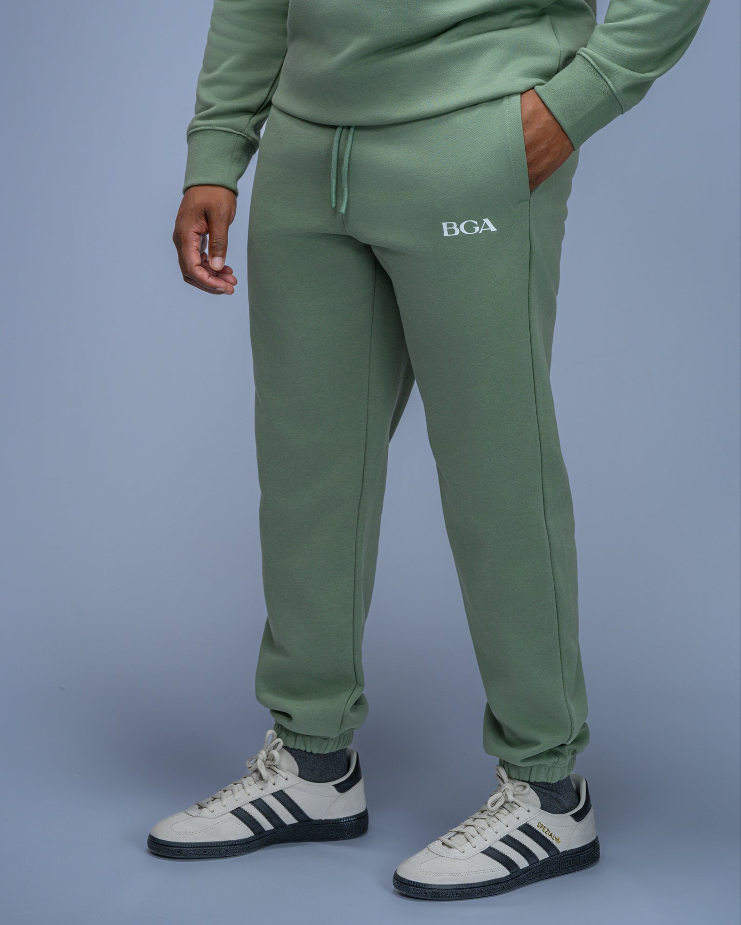 Men’s Green Active Pants - Cotton Casual Joggers