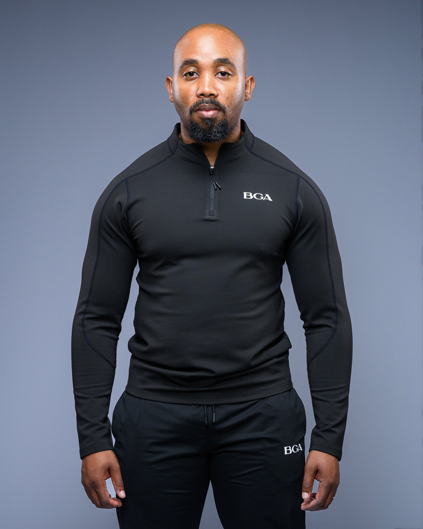 Men’s Pattern Black Active Long Sleeve Top - Performance Gym Outerwear