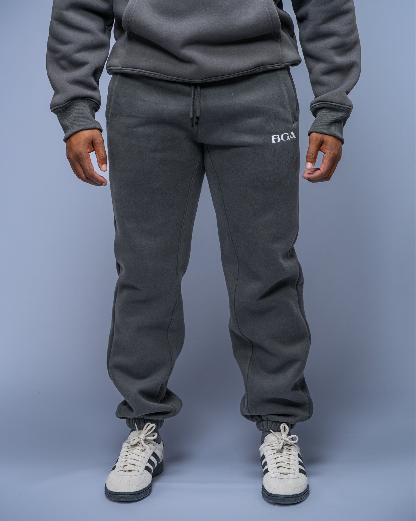 Men’s Charcoal Grey Active Pants - 100% Cotton Casual Joggers