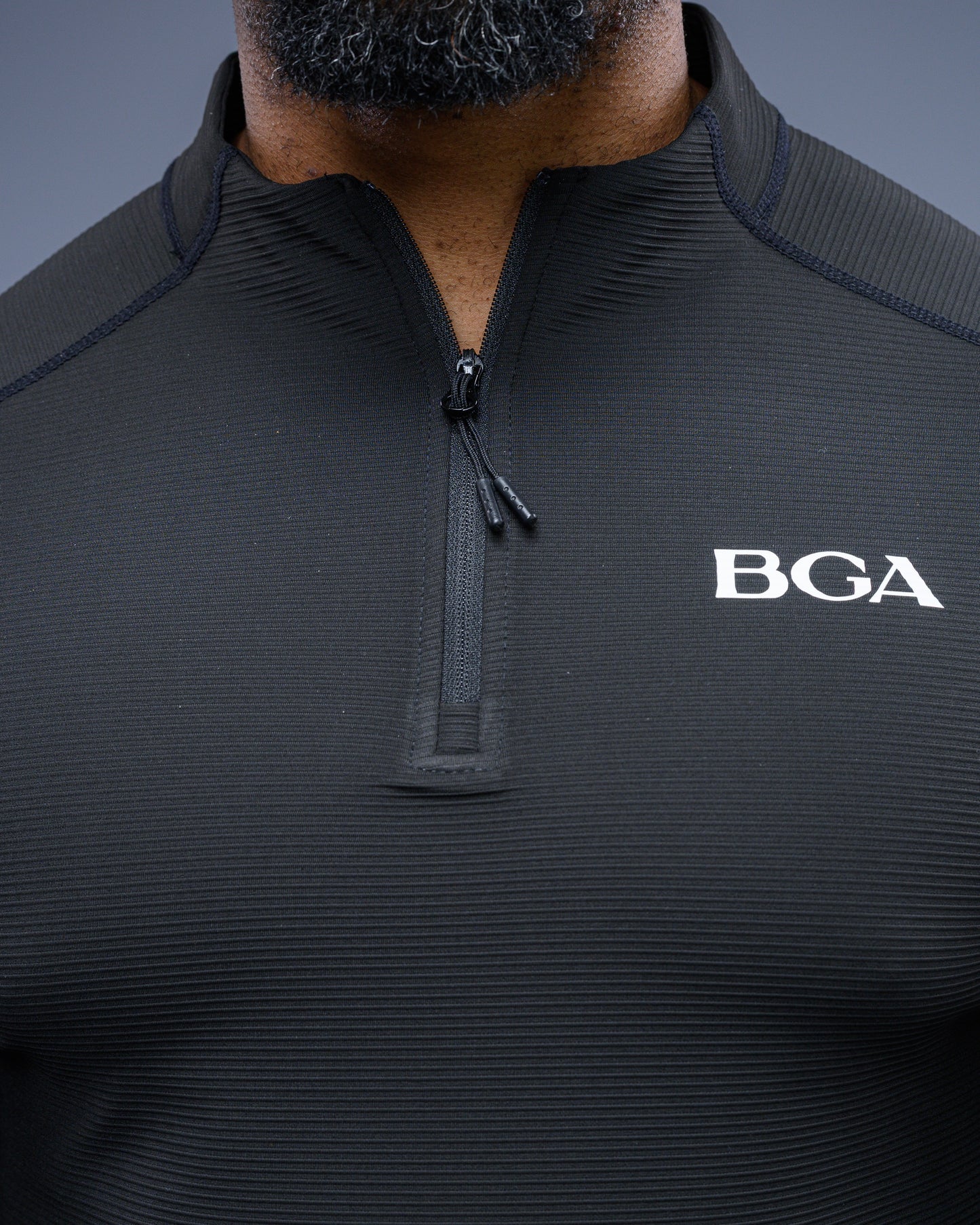 Men’s Pattern Black Active Long Sleeve Top - Performance Gym Outerwear