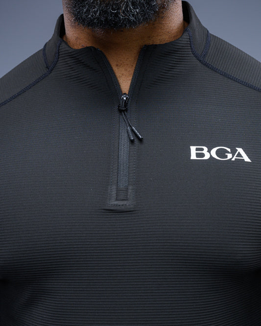 Men’s Pattern Black Active Long Sleeve Top - Performance Gym Outerwear