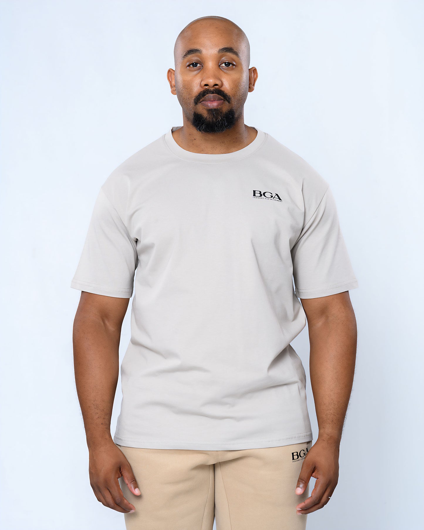 Men's Earthy Grey Active Tee - 100% Cotton Lightweight T-Shirt | BARBU G