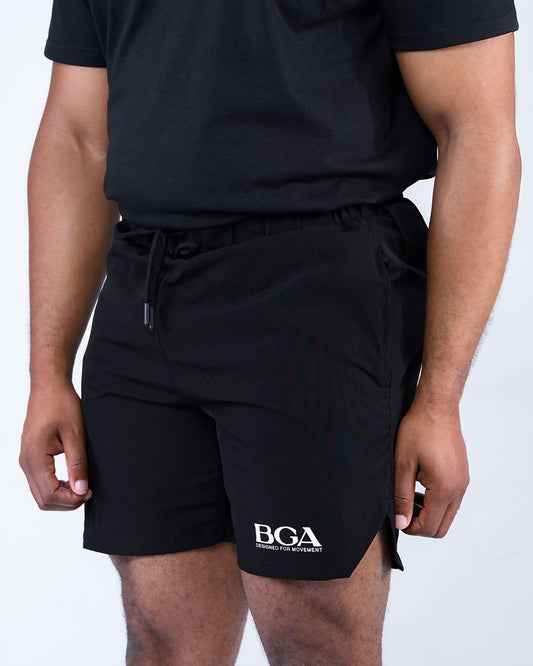 Men's Jet Black Active Shorts - Performance Gym Shorts | BARBU G
