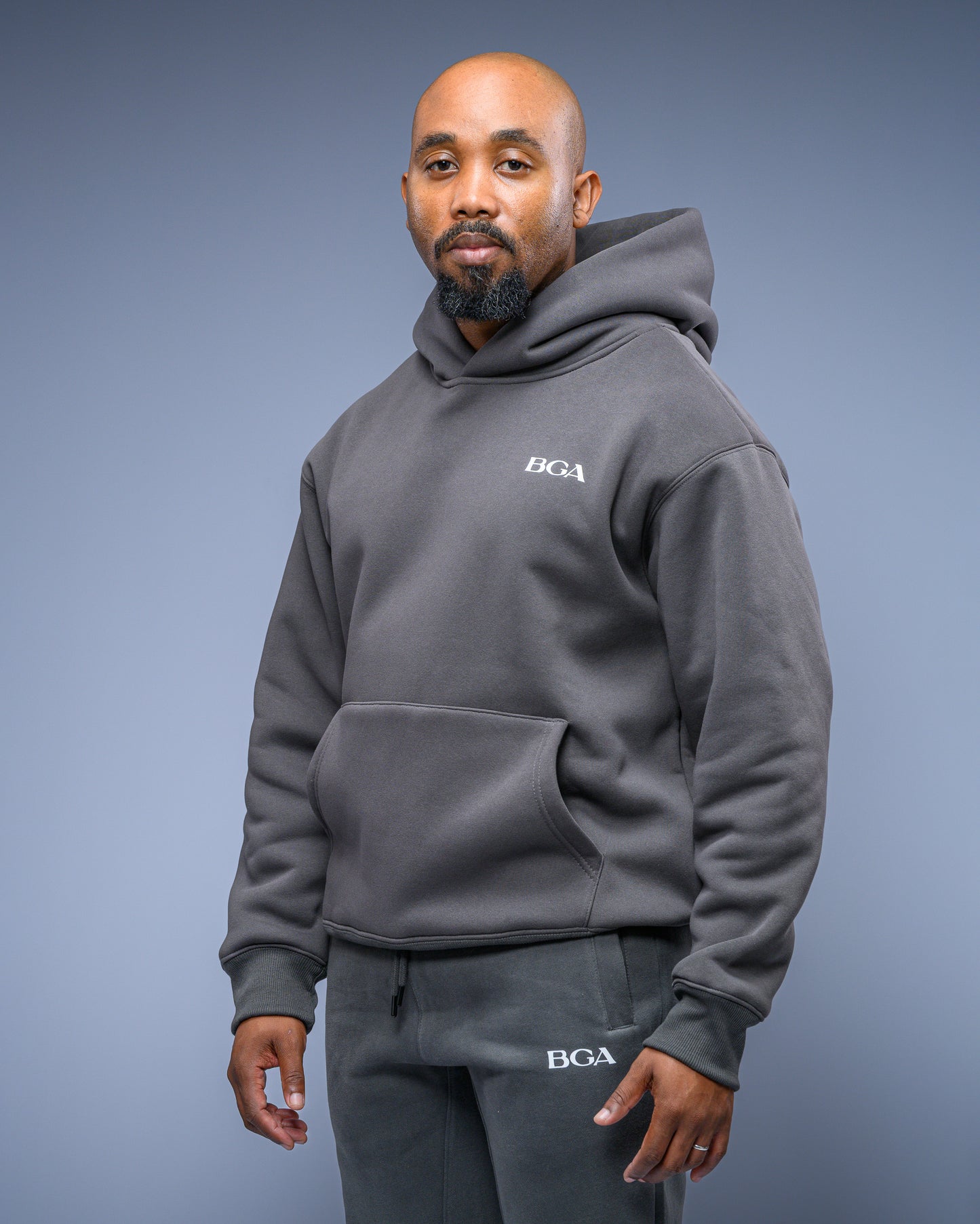 Men’s Heavy Cotton Charcoal Active Long Sleeve Top - Heavyweight Hoodie