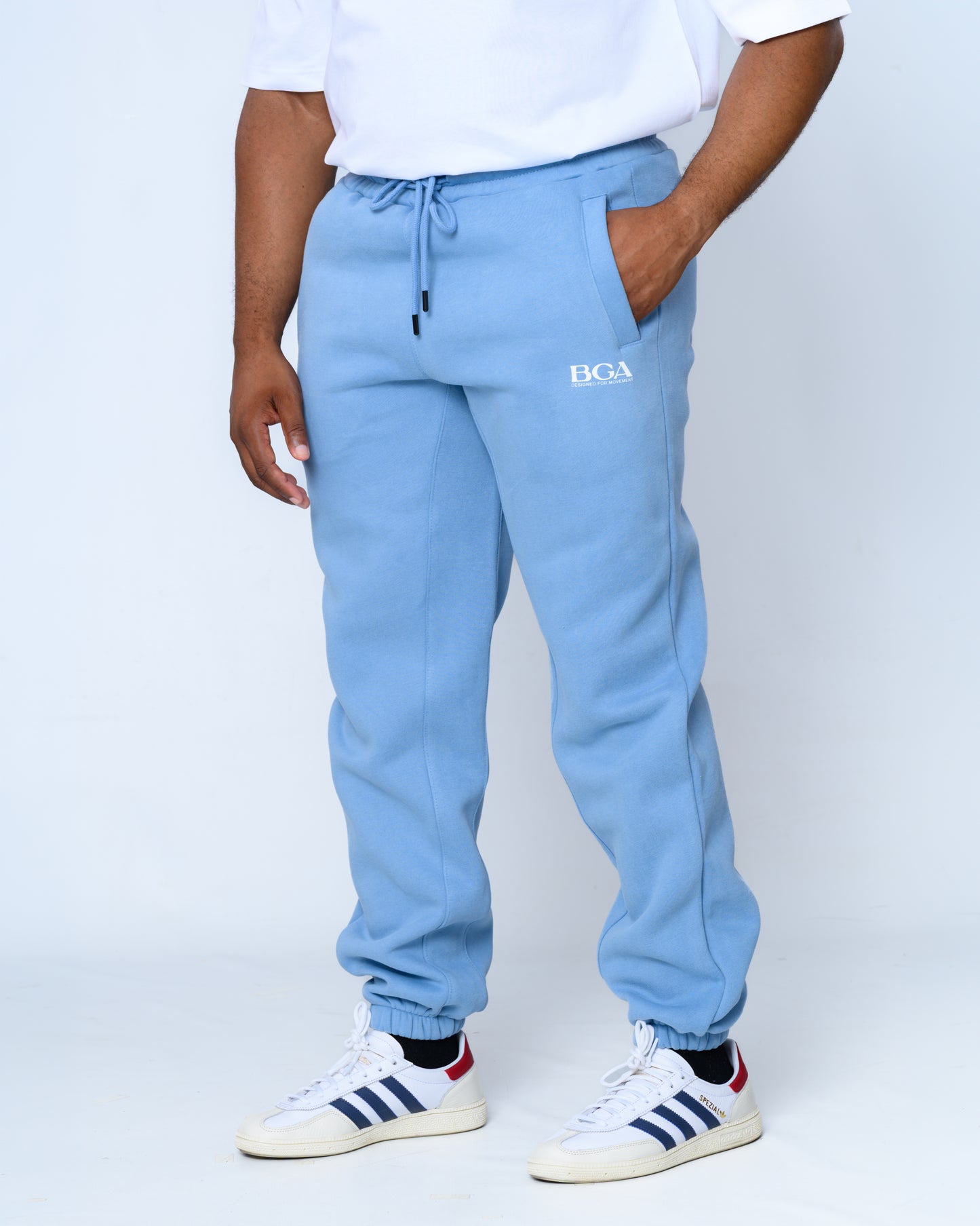 Men's Baby Blue Active Pants - 100% Cotton Slim Fit Joggers | BARBU G