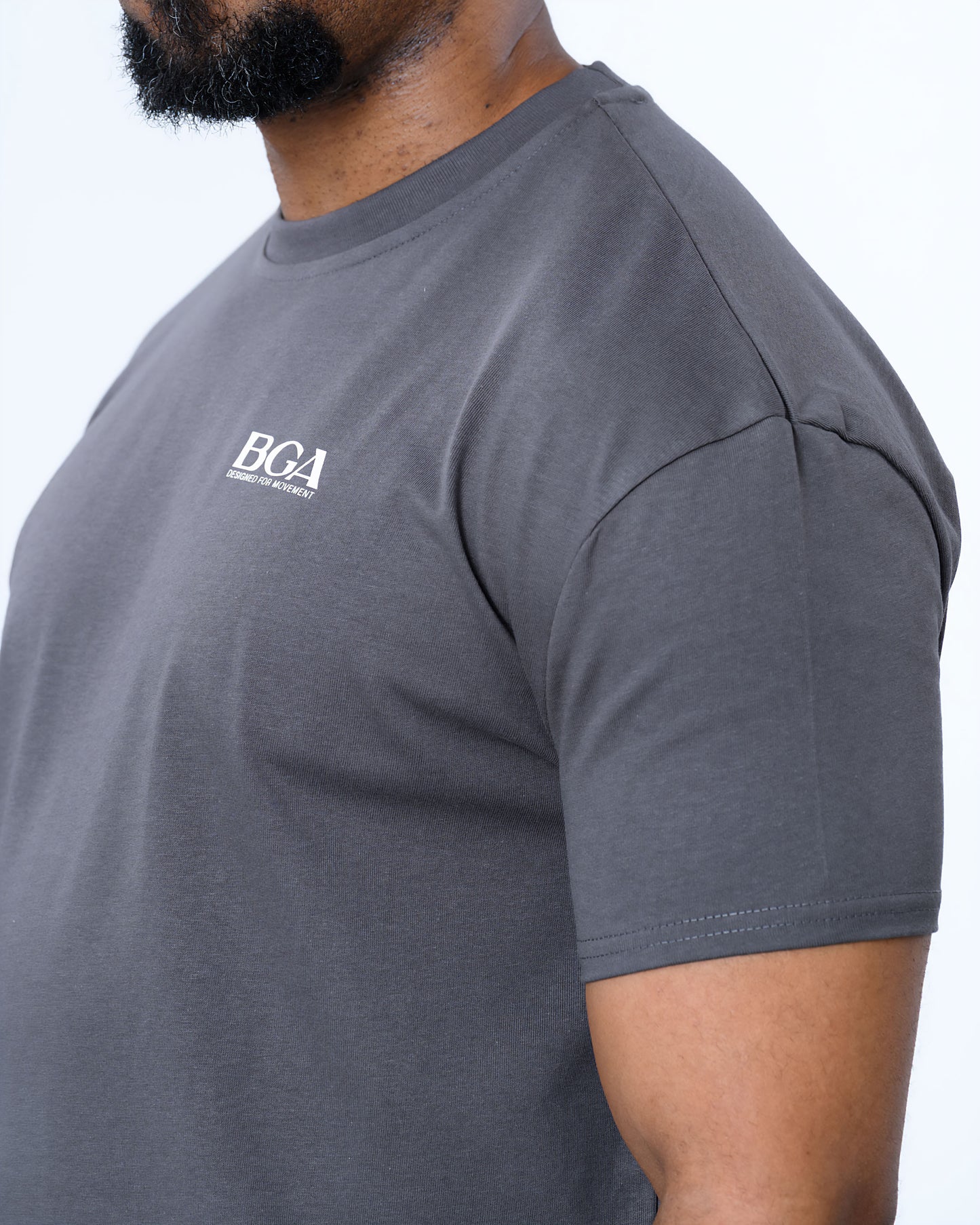 Men's Charcoal Active Tee - 100% Cotton Gym T-Shirt | BARBU G