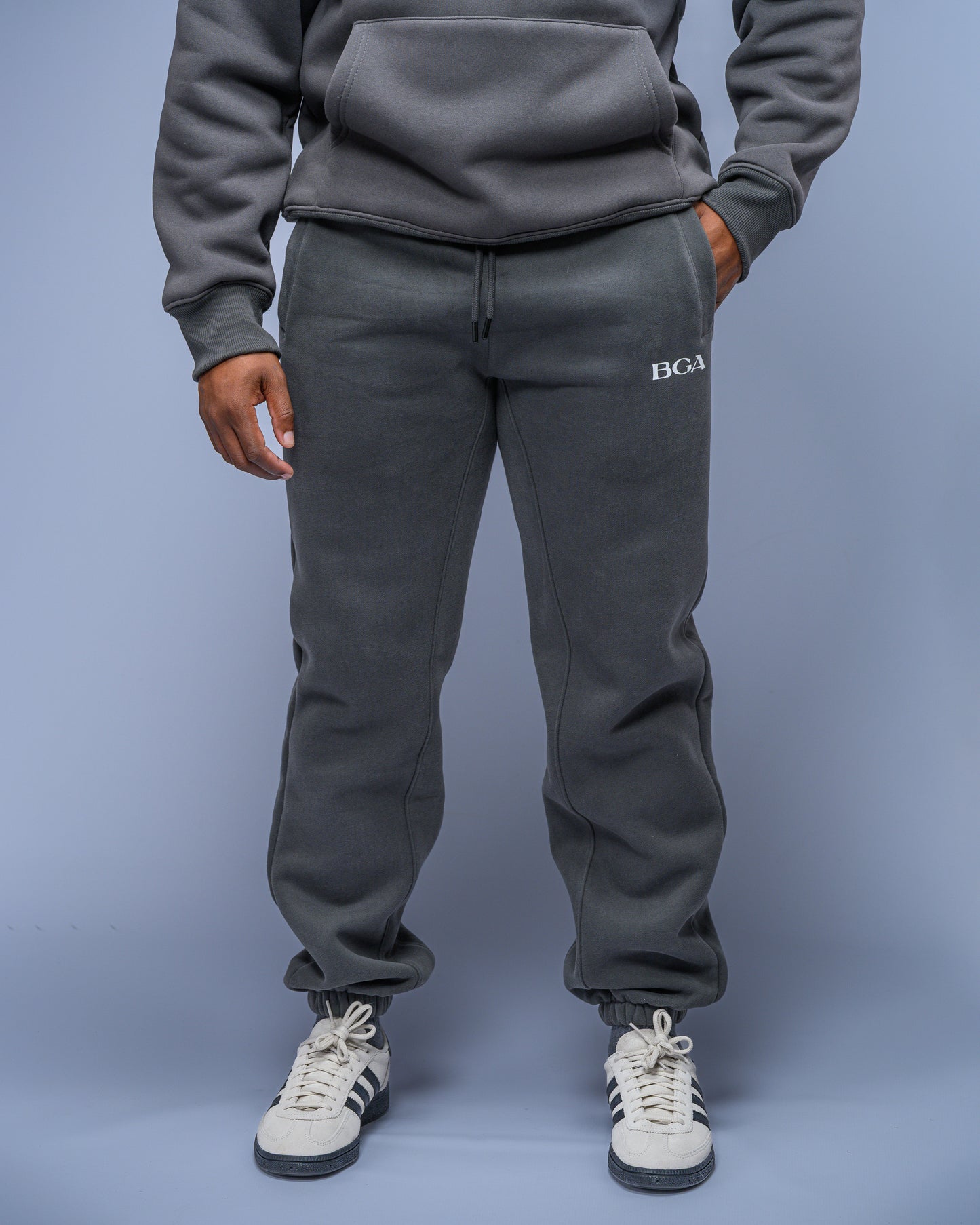 Men’s Charcoal Grey Active Pants - 100% Cotton Casual Joggers