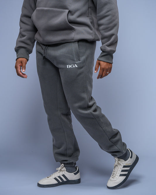 Men’s Charcoal Grey Active Pants - 100% Cotton Casual Joggers
