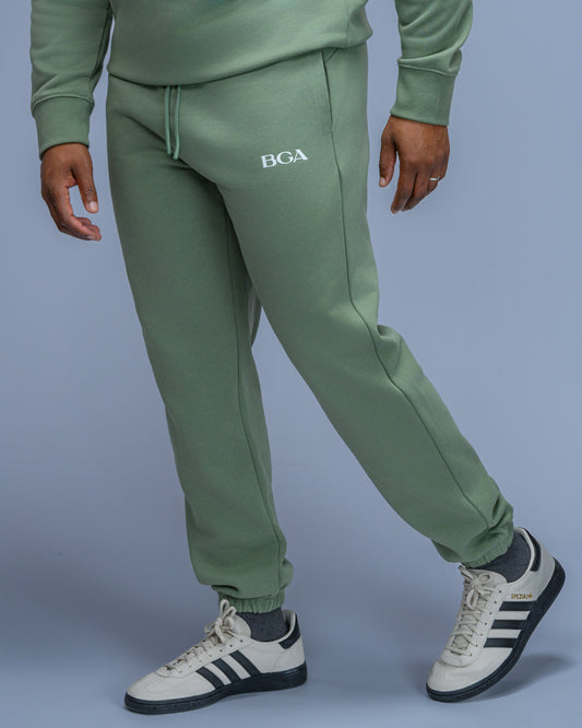 Men’s Green Active Pants - Cotton Casual Joggers