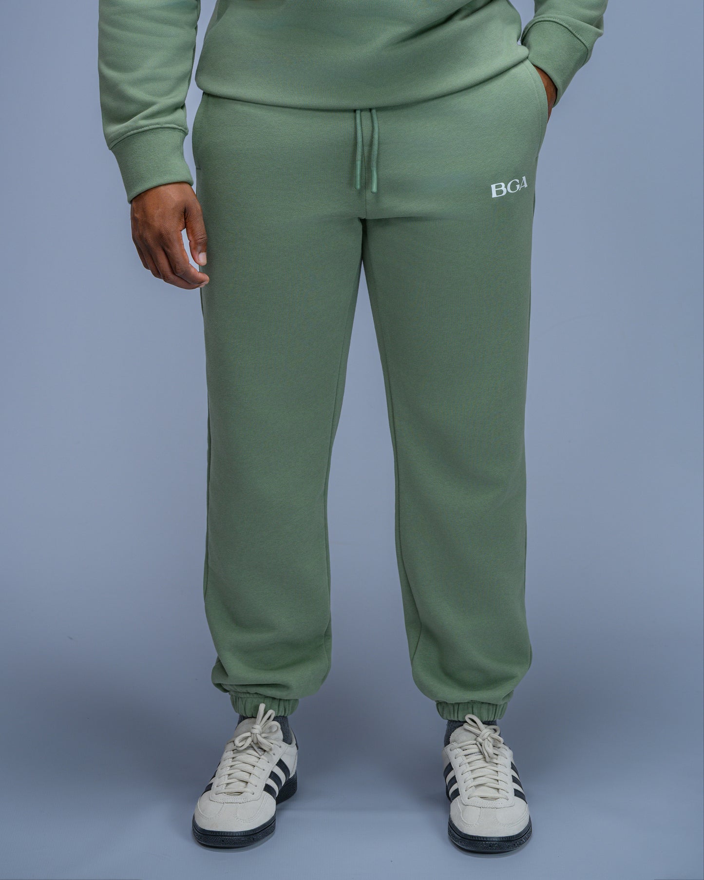 Men’s Green Active Pants - Cotton Casual Joggers