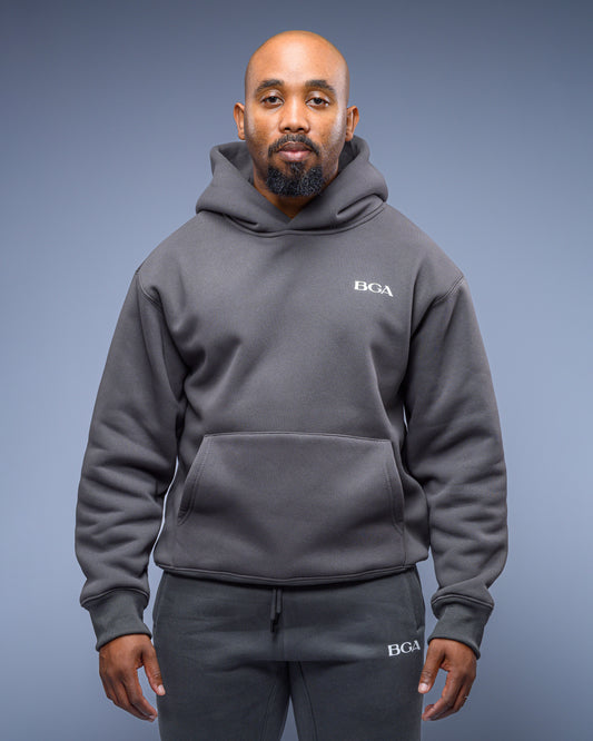 Men’s Heavy Cotton Charcoal Active Long Sleeve Top - Heavyweight Hoodie