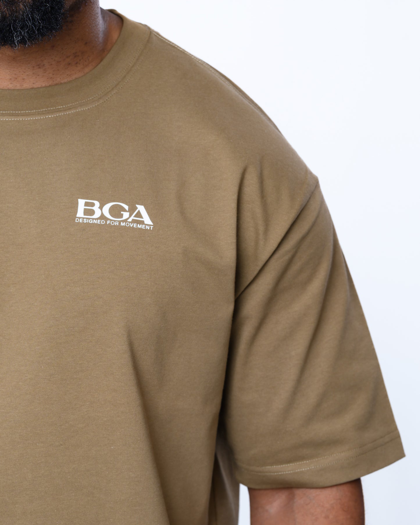 Men's Oversized Military Green Active Tee - 100% Heavy Cotton Gym T-Shirt | BARBU G