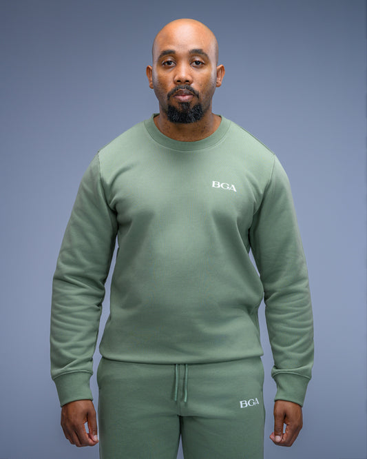 Men’s Light Cotton Green Active Long Sleeve Top - Lightweight sweater