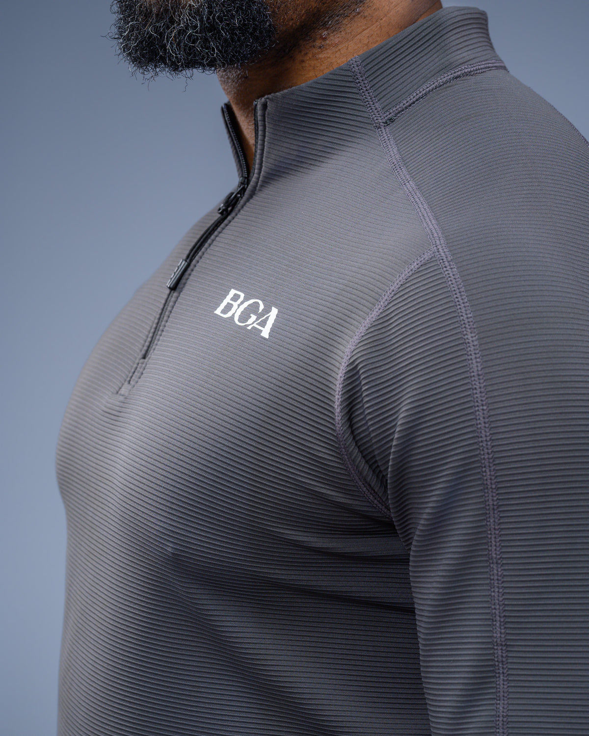 Men’s Pattern Charcoal Active Long Sleeve Top - Performance Gym Outerwear