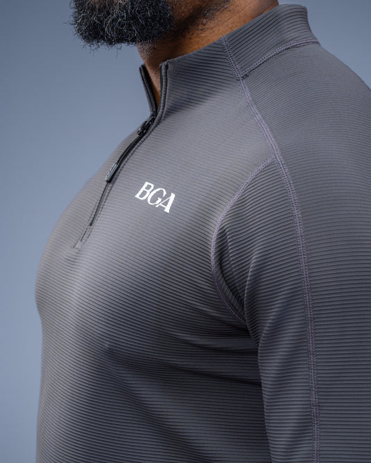Men’s Pattern Charcoal Active Long Sleeve Top - Performance Gym Outerwear