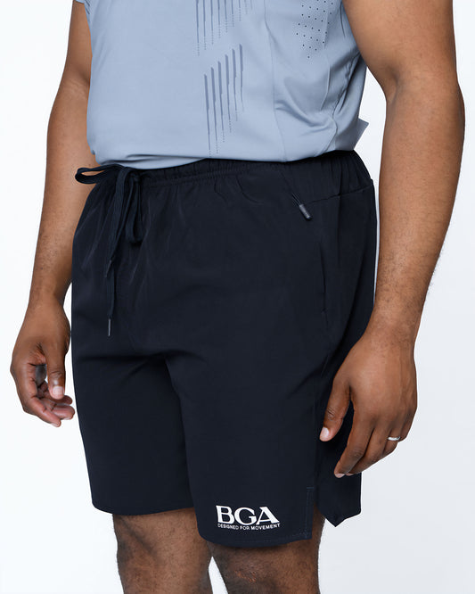 Men's Dark Navy Active Shorts - Zip Pockets Gym Shorts | BARBU G