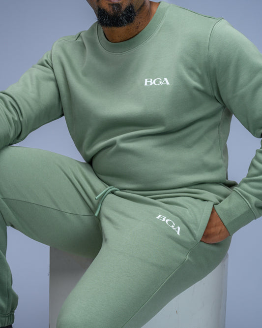 Men’s Light Cotton Green Active Long Sleeve Top - Lightweight sweater
