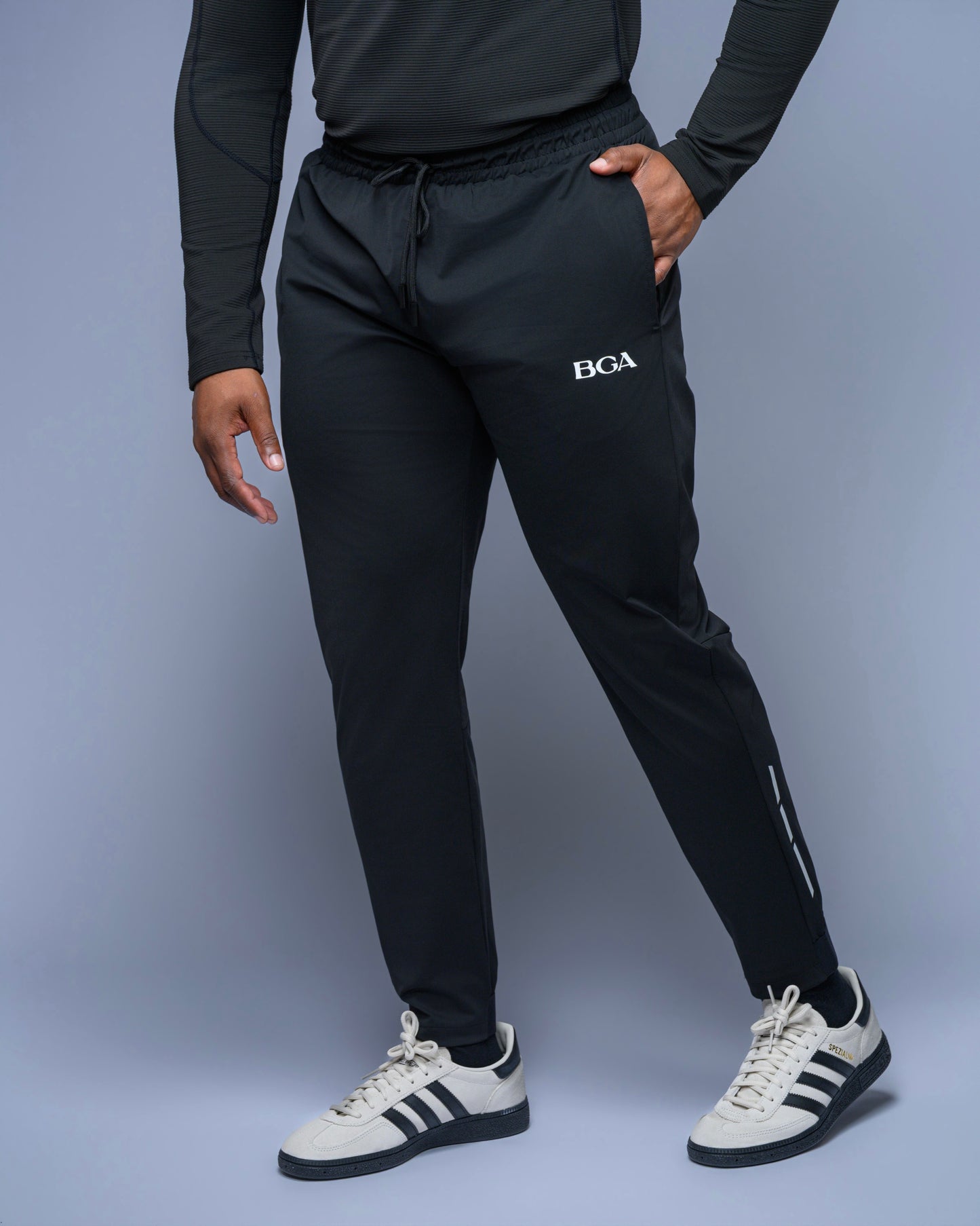 Men’s Ankle Black Active Pants - Gym Joggers