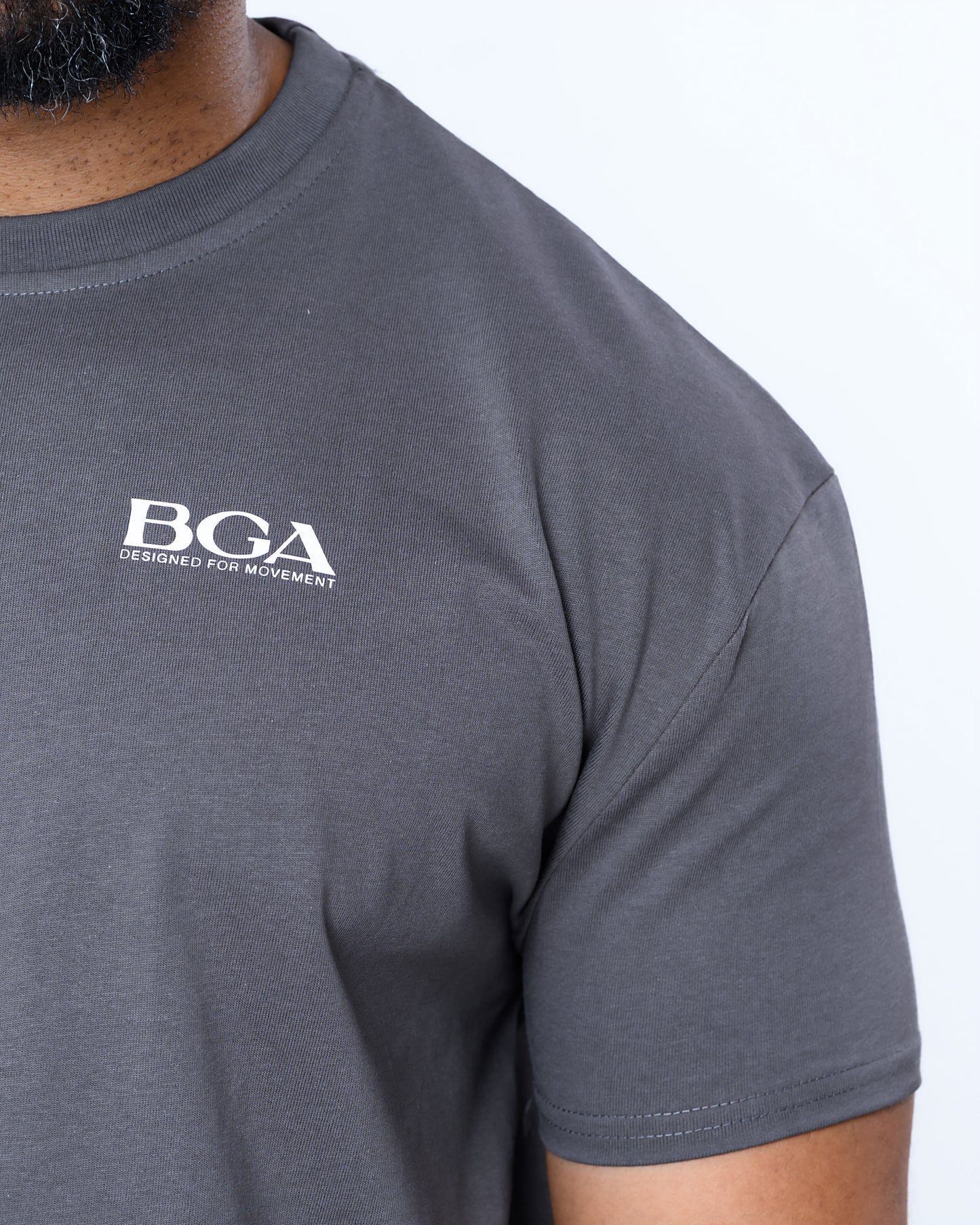 Men's Charcoal Active Tee - 100% Cotton Gym T-Shirt | BARBU G