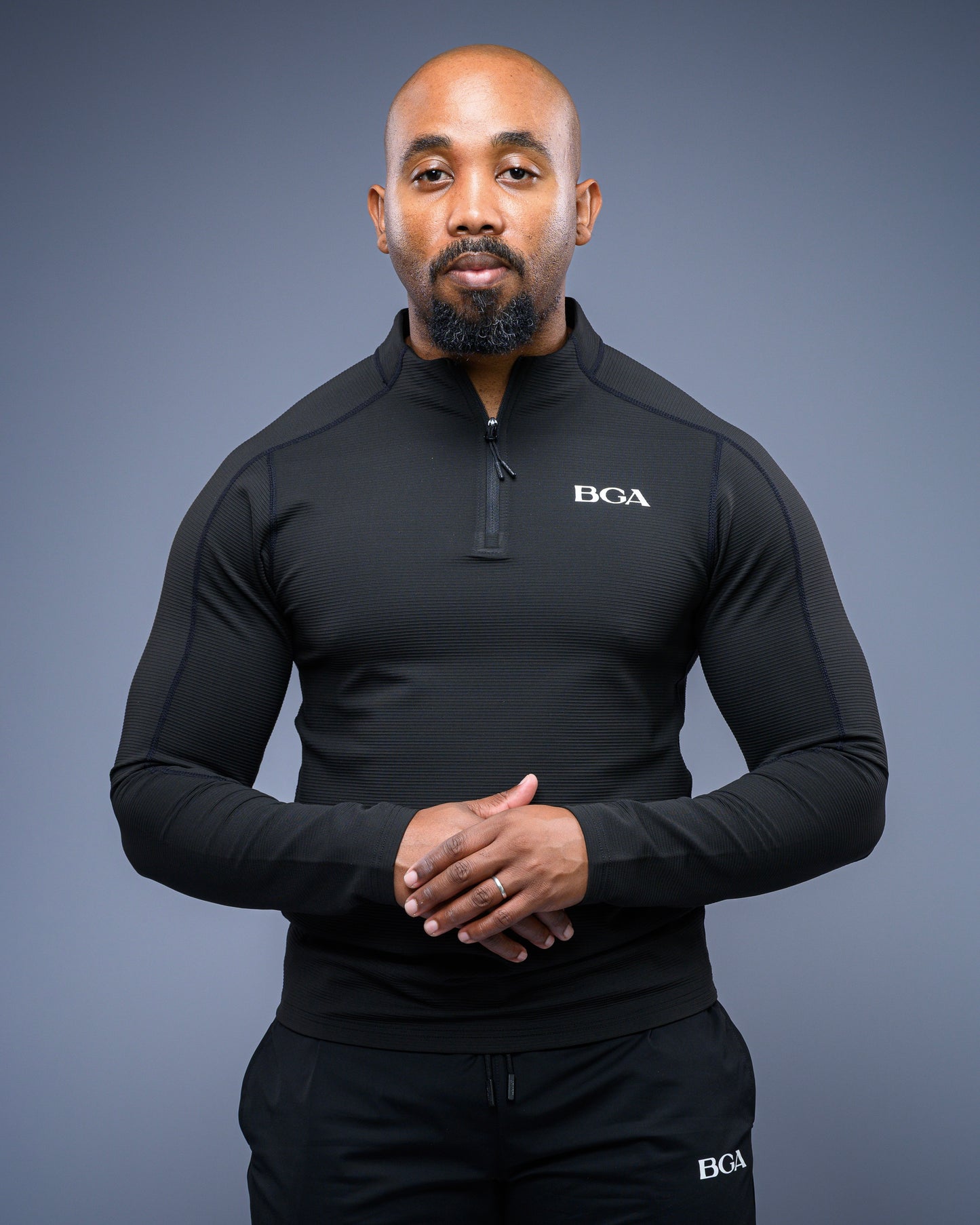 Men’s Pattern Black Active Long Sleeve Top - Performance Gym Outerwear