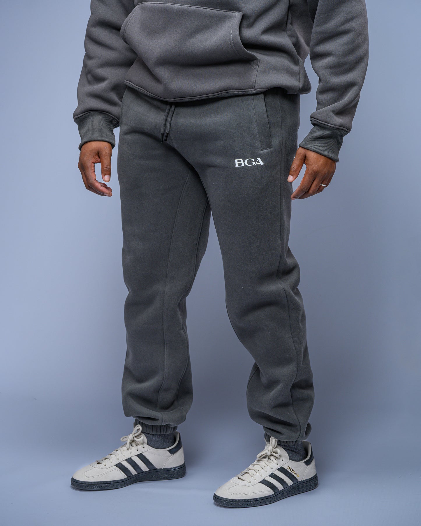 Men’s Charcoal Grey Active Pants - 100% Cotton Casual Joggers
