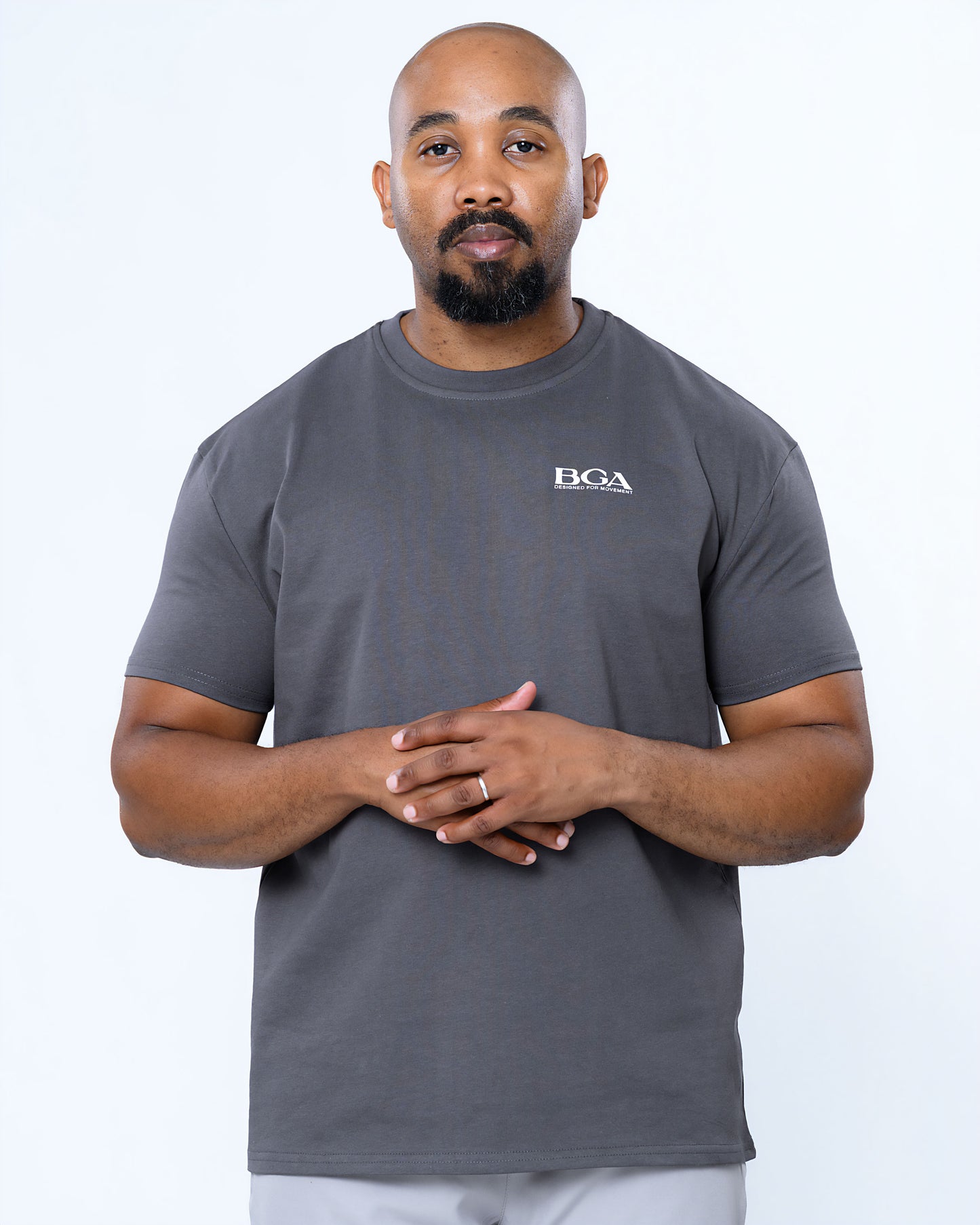 Men's Charcoal Active Tee - 100% Cotton Gym T-Shirt | BARBU G